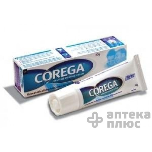Корега без смаку фіксуючий крем для зубних протезів тюбик 40 мл №1