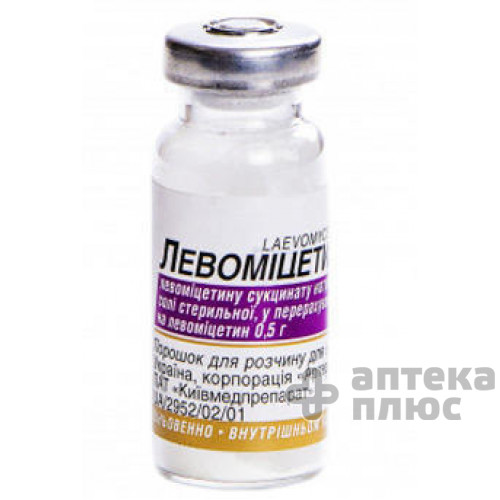 Левоміцетин порошок для інєкцій 500 мг флакон №1