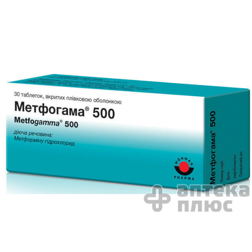 Метфогамма таблетки в/о 500 мг №30