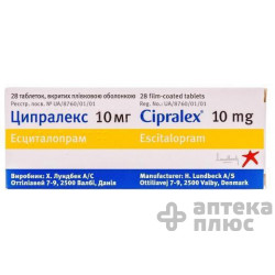 Ципралекс таблетки в/о 10 мг №28