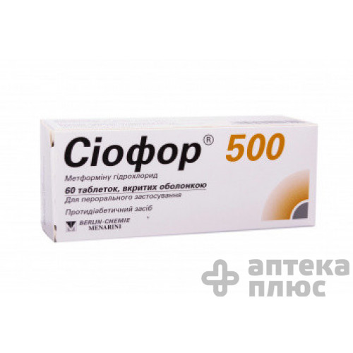 Сиофор таблетки п/о 500 мг №60